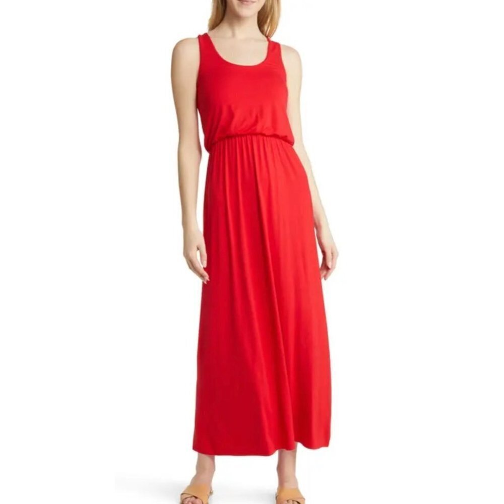 Caslon Womens Maxi Dress Size M in Red